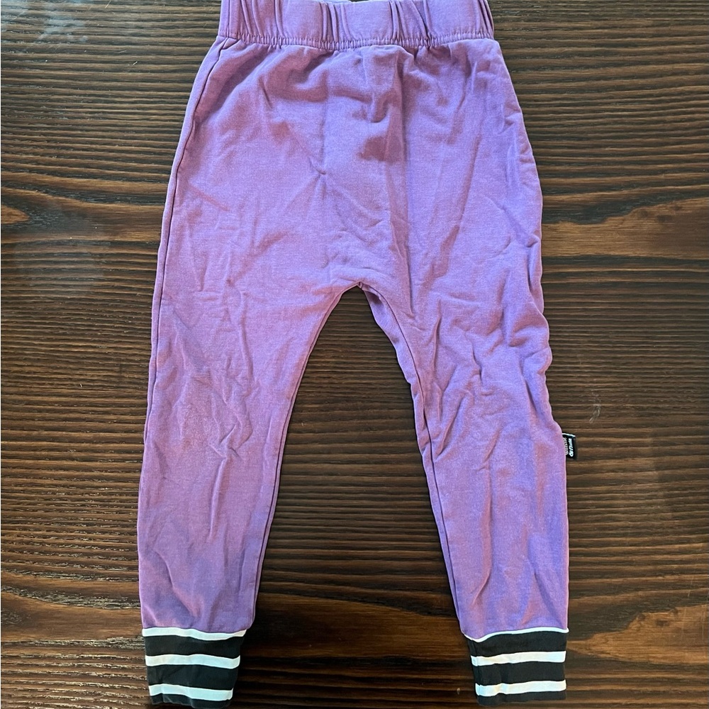 Purple Whistle & Flute Bamboo Joggers Size 5-6